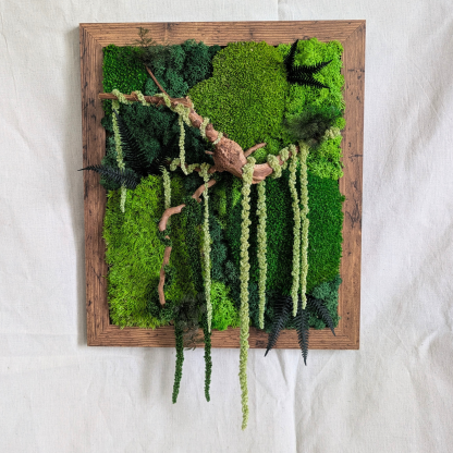 Large Moss Frame with Driftwood, Amaranthus & Ferns - Image 2