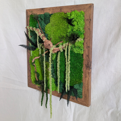 Large Moss Frame with Driftwood, Amaranthus & Ferns - Image 3